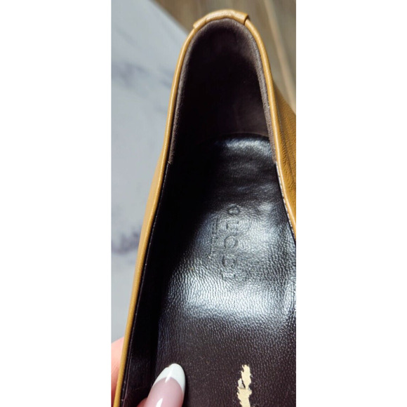 Gucci Womens Pumps 38 US 8 Tan Leather Interlocking G High Heels Slip On Shoes - Picture 4 of 16